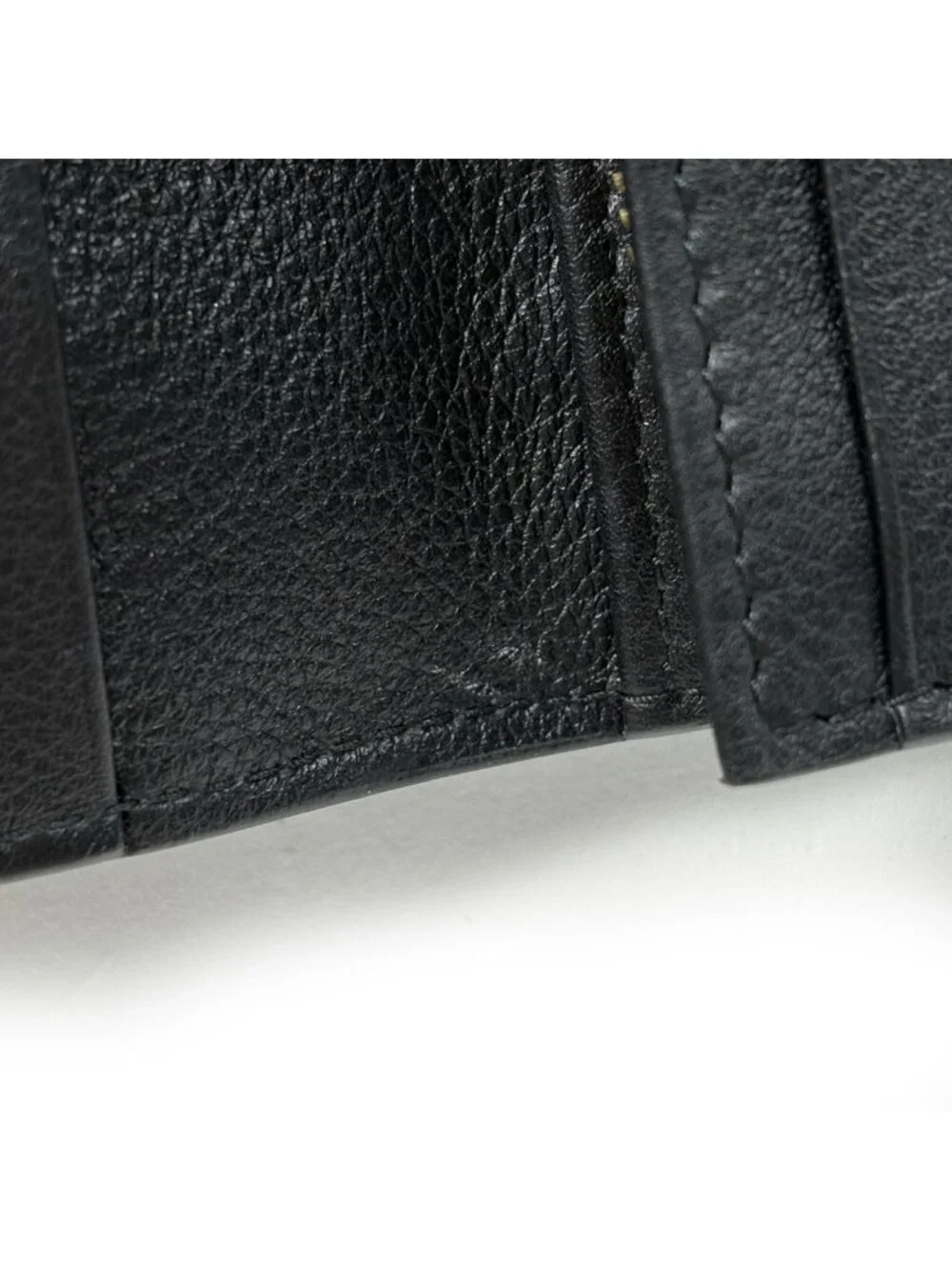 Prada Logo Bifold Wallet Bill Purse Coin Leather Nero